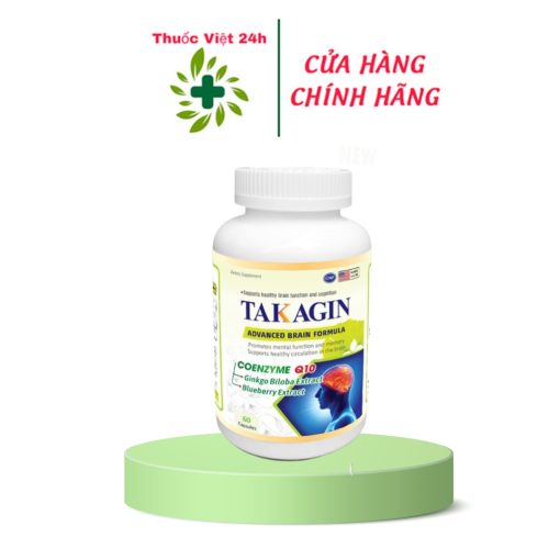 Sẵn kho Takagin - Hỗ Trợ Hoạt Huyết Và Tăng Tuần Hoàn Máu Não - Hộp 60 viên - ThuocViet24h | STP